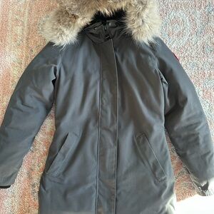 Canada Goose Graphite Parka with Fur Trim Hood